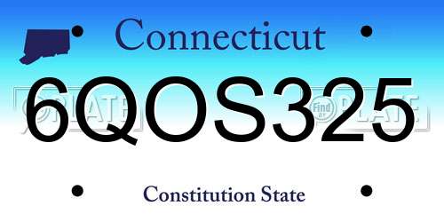 6QOS325 Connecticut License Plate