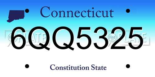 6QQ5325 Connecticut License Plate