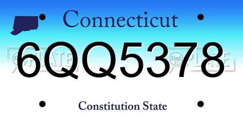 6QQ5378 Connecticut License Plate