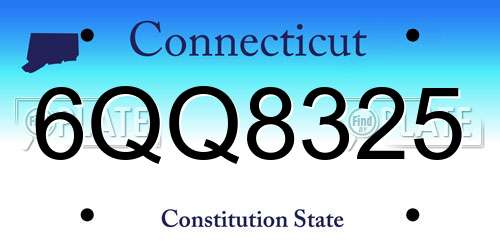6QQ8325 Connecticut License Plate