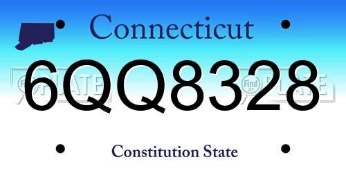 6QQ8328 Connecticut License Plate