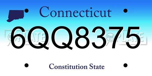 6QQ8375 Connecticut License Plate