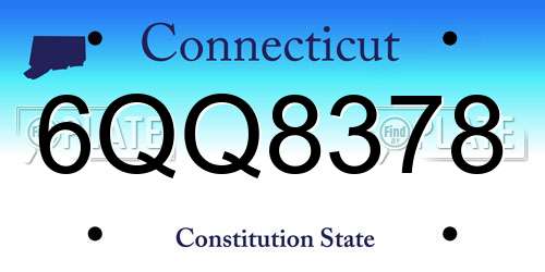 6QQ8378 Connecticut License Plate