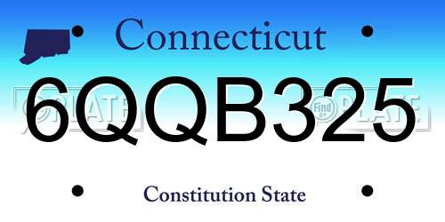 6QQB325 Connecticut License Plate