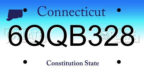 6QQB328 Connecticut License Plate