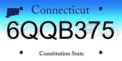 6QQB375 Connecticut License Plate