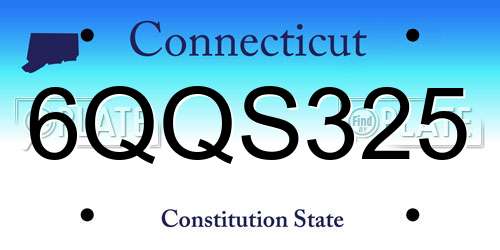 6QQS325 Connecticut License Plate