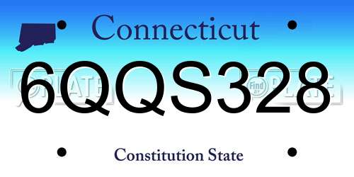 6QQS328 Connecticut License Plate