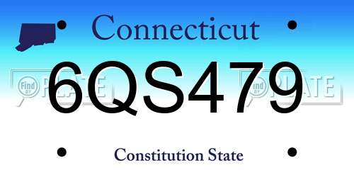 6QS479 Connecticut License Plate