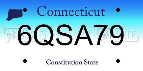 6QSA79 Connecticut License Plate