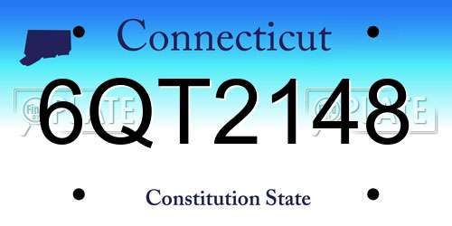6QT2148 Connecticut License Plate