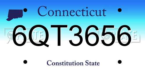 6QT3656 Connecticut License Plate