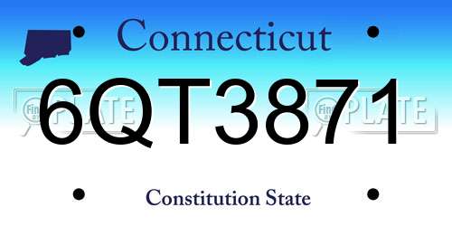 6QT3871 Connecticut License Plate