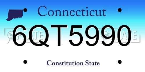 6QT5990 Connecticut License Plate