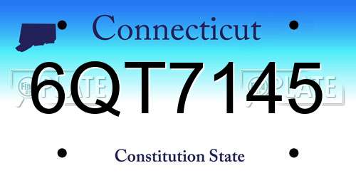 6QT7145 Connecticut License Plate