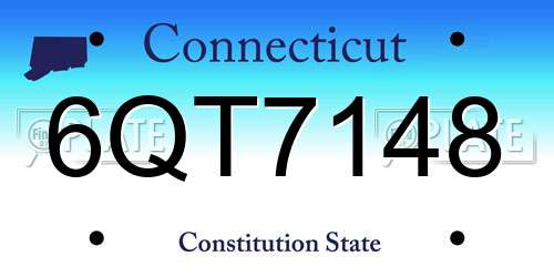 6QT7148 Connecticut License Plate