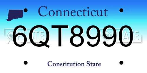 6QT8990 Connecticut License Plate
