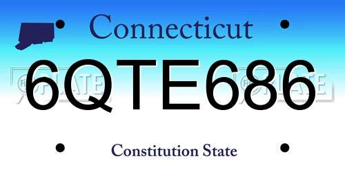 6QTE686 Connecticut License Plate