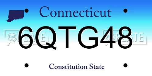 6QTG48 Connecticut License Plate