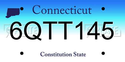 6QTT145 Connecticut License Plate