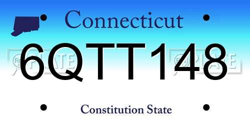 6QTT148 Connecticut License Plate
