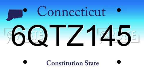 6QTZ145 Connecticut License Plate