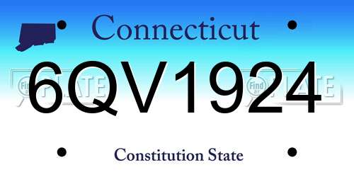 6QV1924 Connecticut License Plate