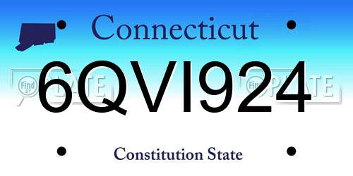 6QVI924 Connecticut License Plate