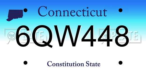 6QW448 Connecticut License Plate