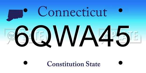 6QWA45 Connecticut License Plate