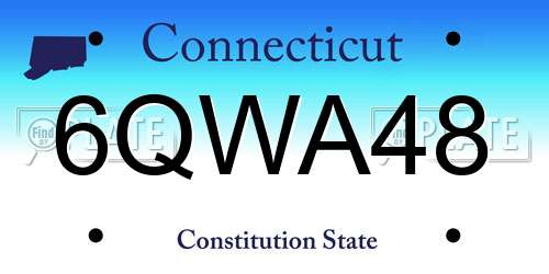 6QWA48 Connecticut License Plate
