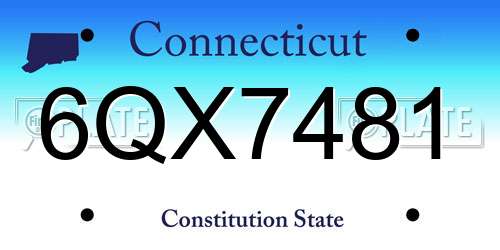 6QX7481 Connecticut License Plate