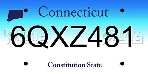 6QXZ481 Connecticut License Plate