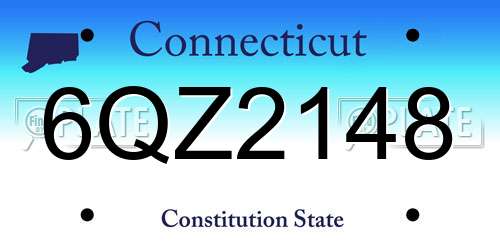6QZ2148 Connecticut License Plate