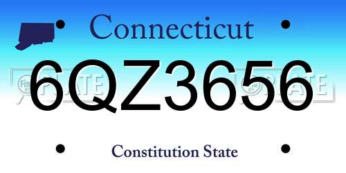 6QZ3656 Connecticut License Plate
