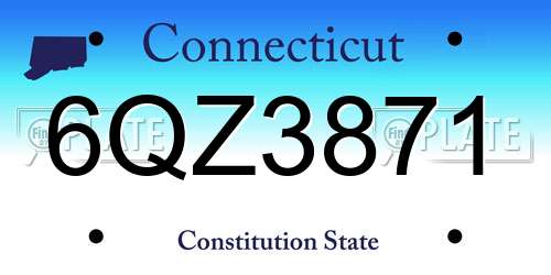 6QZ3871 Connecticut License Plate