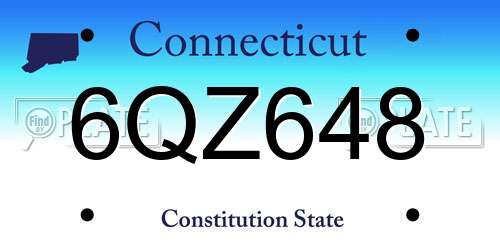6QZ648 Connecticut License Plate