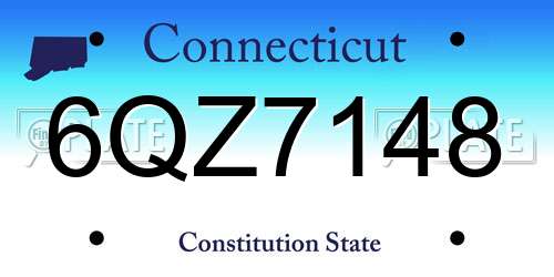 6QZ7148 Connecticut License Plate