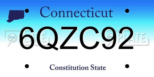 6QZC92 Connecticut License Plate