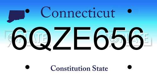 6QZE656 Connecticut License Plate