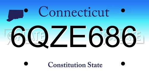 6QZE686 Connecticut License Plate