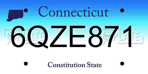 6QZE871 Connecticut License Plate
