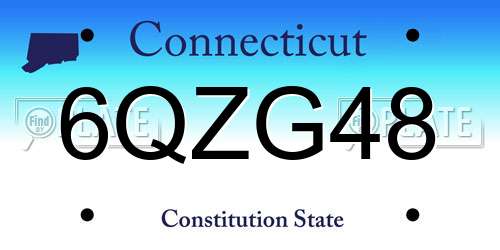 6QZG48 Connecticut License Plate