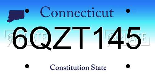 6QZT145 Connecticut License Plate