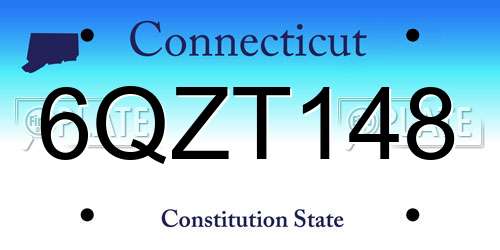 6QZT148 Connecticut License Plate
