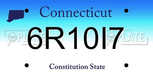 6R10I7 Connecticut License Plate