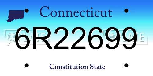 6R22699 Connecticut License Plate