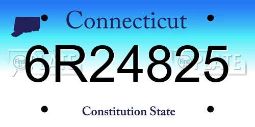 6R24825 Connecticut License Plate