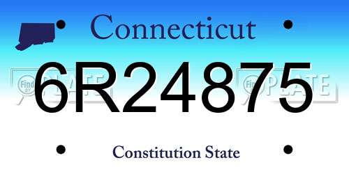 6R24875 Connecticut License Plate