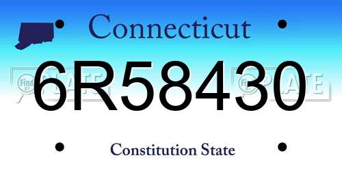 6R58430 Connecticut License Plate